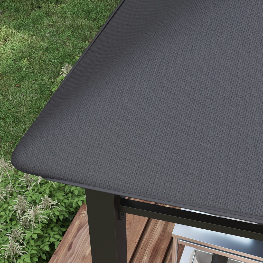 10' x 10' Soft Top Patio Gazebo Outdoor Canopy with Geometric Roof, All-weather Steel Frame, Gray - MC Online