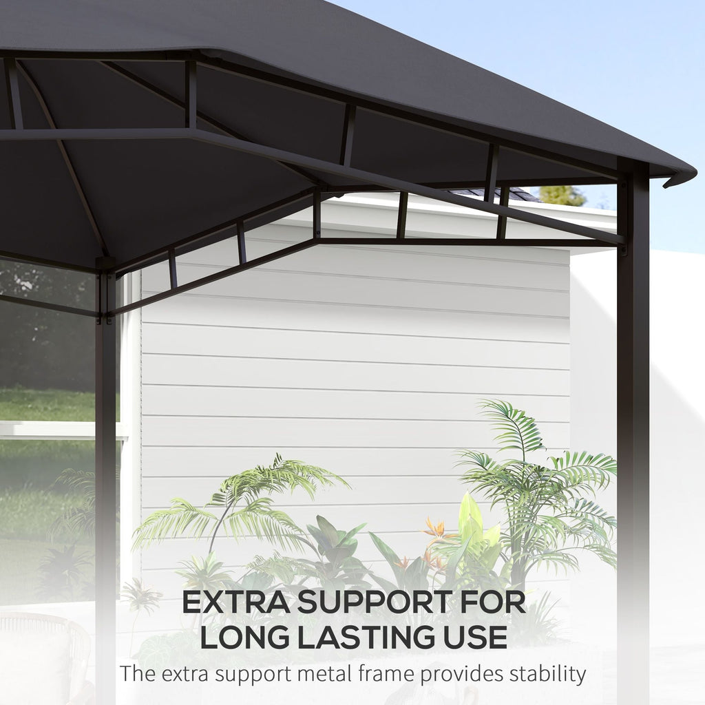 10' x 10' Soft Top Patio Gazebo Outdoor Canopy with Geometric Roof, All-weather Steel Frame, Gray - MC Online