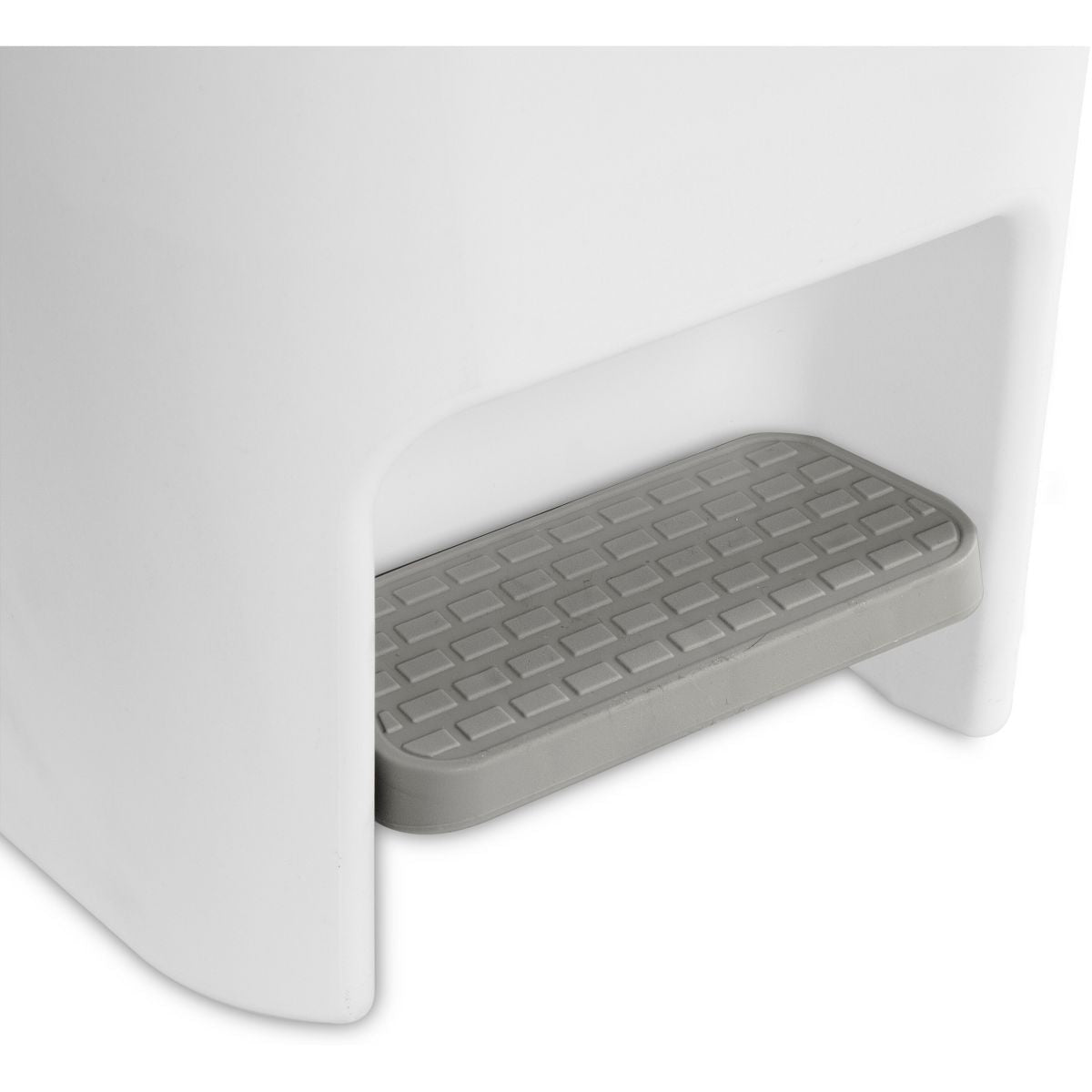11gal Slim Step Trash Can - White Pedal-Operated Lid, Textured Indoor Kitchen Trashcan, 11 Gallon Capacity - MC Online