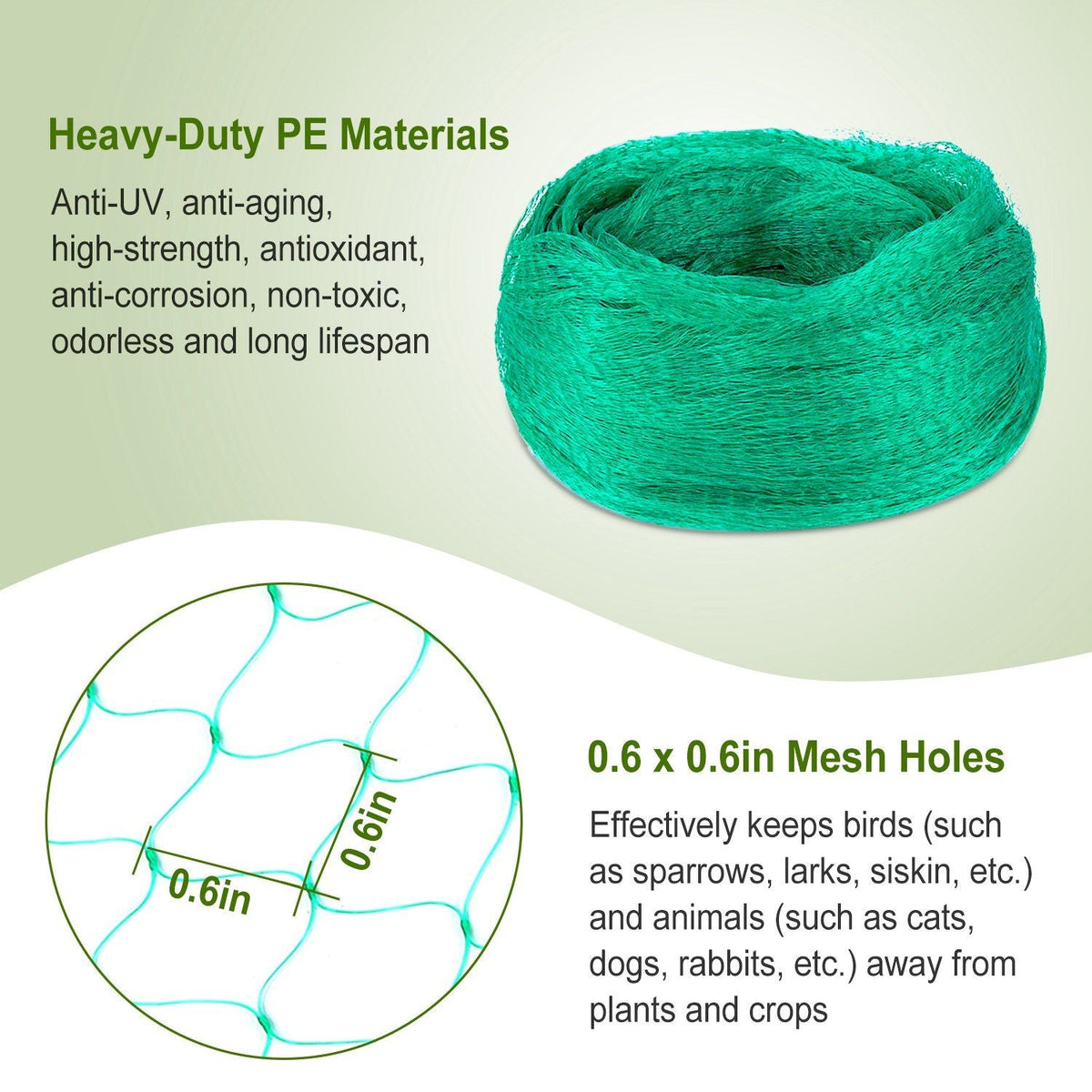 13 x 33ft Garden Netting Heavy Duty PE Anti Bird Netting Plants Fruits Tree Vegetables Protection Netting Net - MC Online
