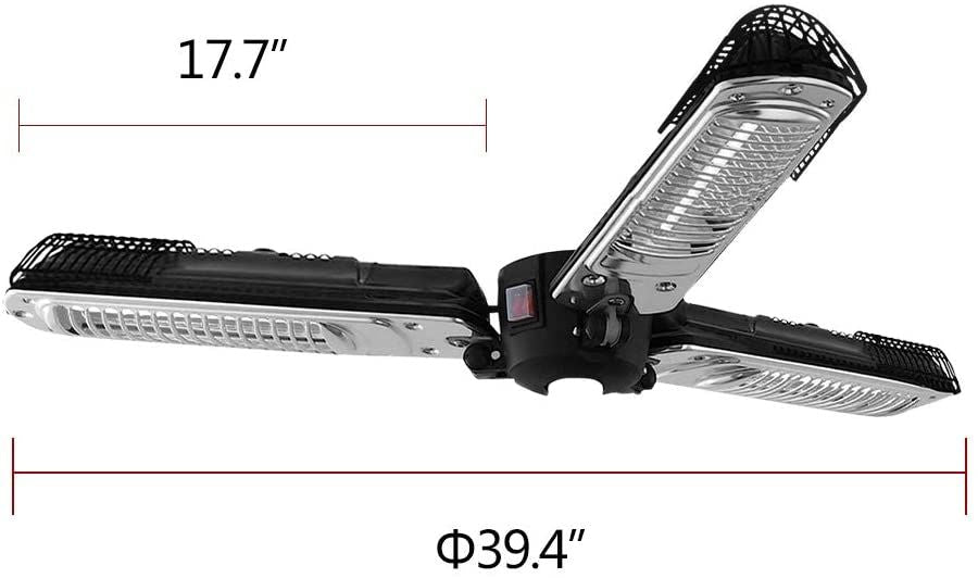 1500W Foldable Electric Patio Heater Umbrella with 3 Heating Panels; for Pergola Outdoor or Gazabo Parasol - MC Online