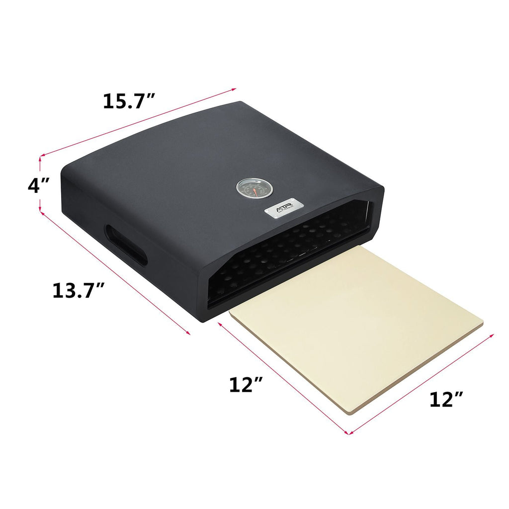 15.7" x 13.7" x 4"Portable Pizza Oven for Outdoor Camp Stove and Indoor Gas Range,Stove Burner Top Pizza Box with Pizza Stone and Pizza Peel,Black - MC Online