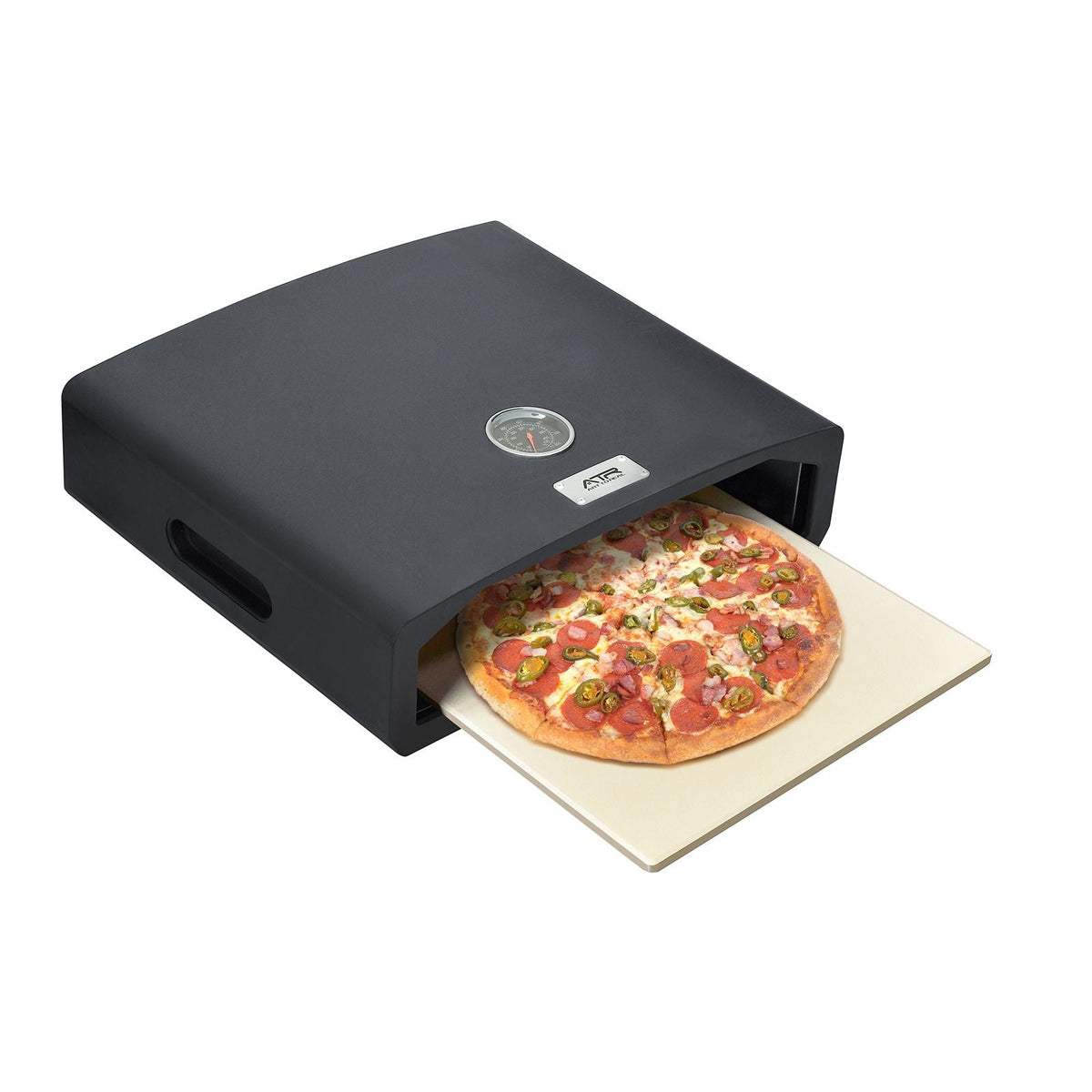 15.7" x 13.7" x 4"Portable Pizza Oven for Outdoor Camp Stove and Indoor Gas Range,Stove Burner Top Pizza Box with Pizza Stone and Pizza Peel,Black - MC Online