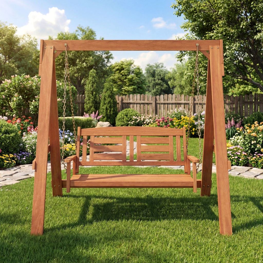 2-Seater Porch Swing with Stand Adjustable Chains - MC Online