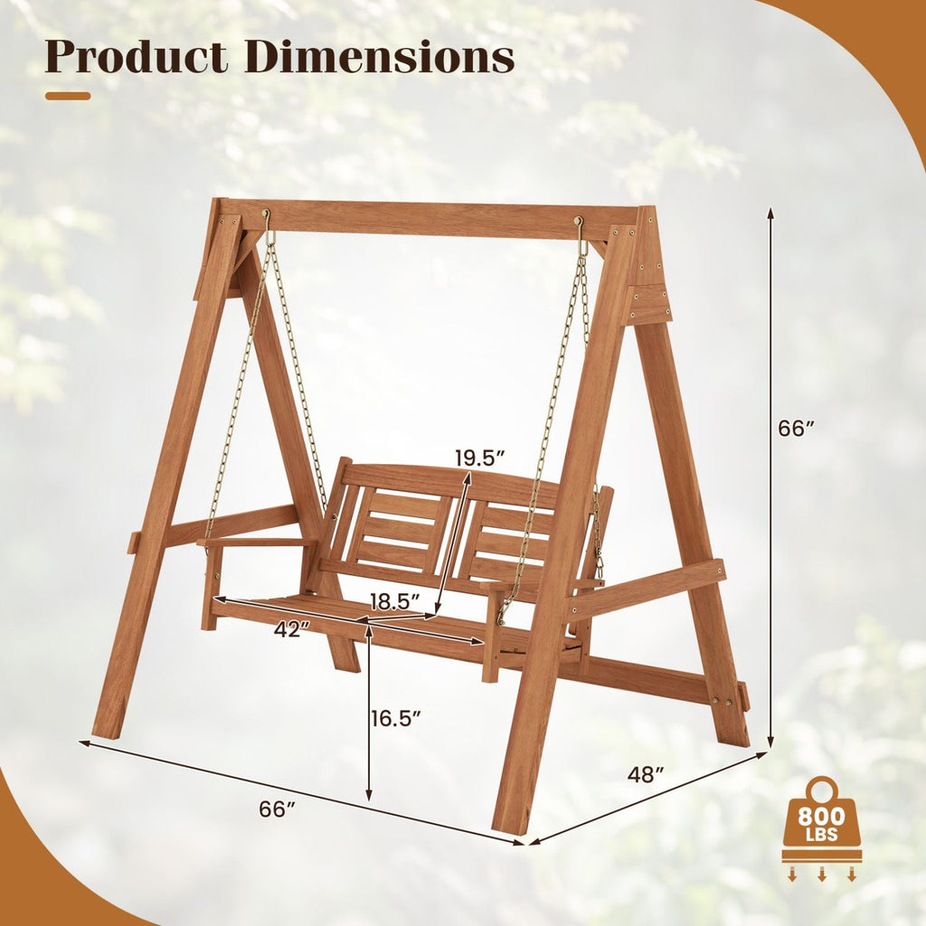 2-Seater Porch Swing with Stand Adjustable Chains - MC Online