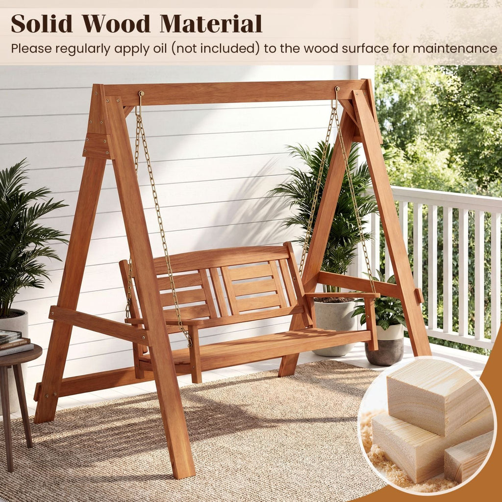 2-Seater Porch Swing with Stand Adjustable Chains - MC Online
