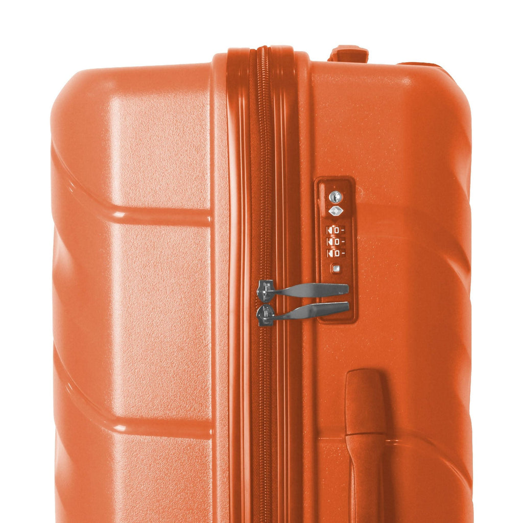 3-Piece Luggage Sets (20", 24", 28"), Suitcase with Wheels, Hardside Suitcase With Four Spinner Wheels and Scratch-Resistant Surface, Orange - MC Online