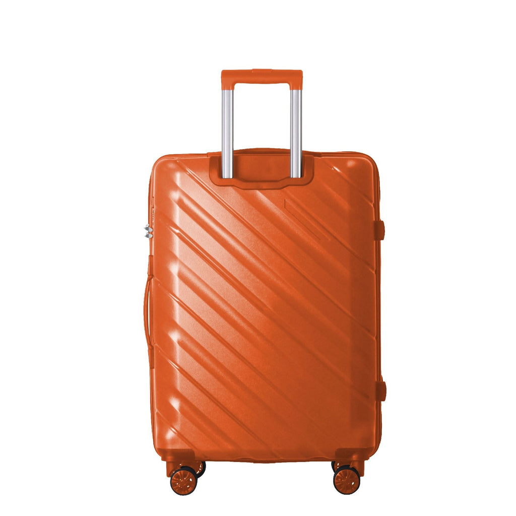 3-Piece Luggage Sets (20", 24", 28"), Suitcase with Wheels, Hardside Suitcase With Four Spinner Wheels and Scratch-Resistant Surface, Orange - MC Online
