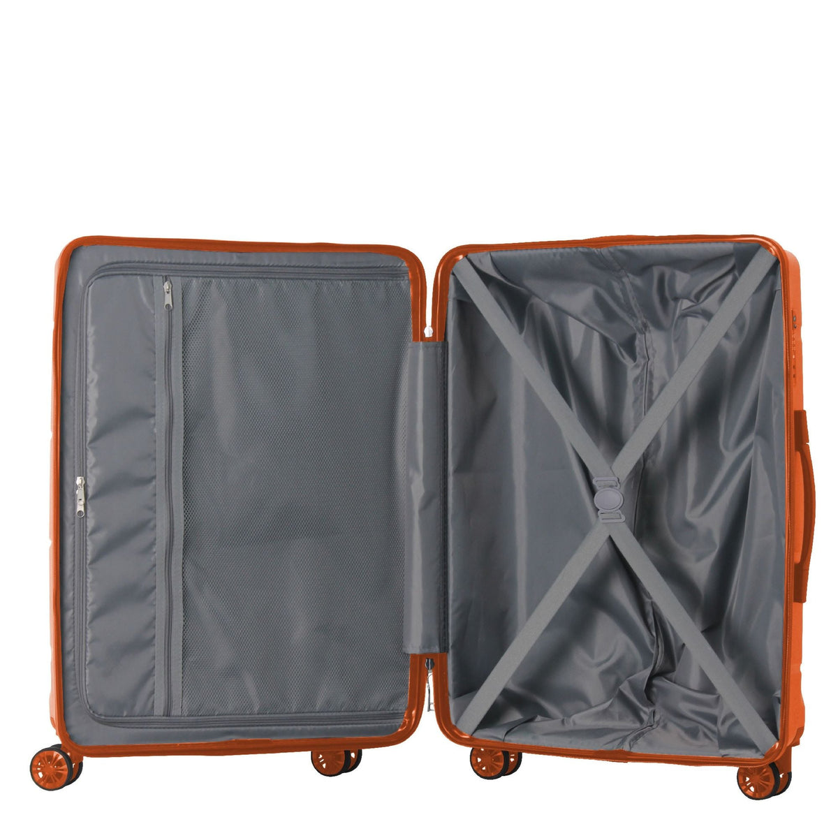 3-Piece Luggage Sets (20", 24", 28"), Suitcase with Wheels, Hardside Suitcase With Four Spinner Wheels and Scratch-Resistant Surface, Orange - MC Online