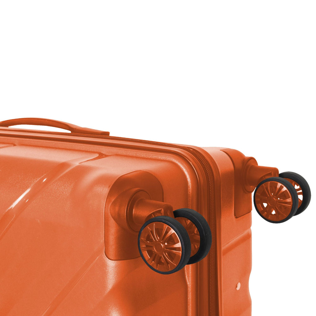 3-Piece Luggage Sets (20", 24", 28"), Suitcase with Wheels, Hardside Suitcase With Four Spinner Wheels and Scratch-Resistant Surface, Orange - MC Online