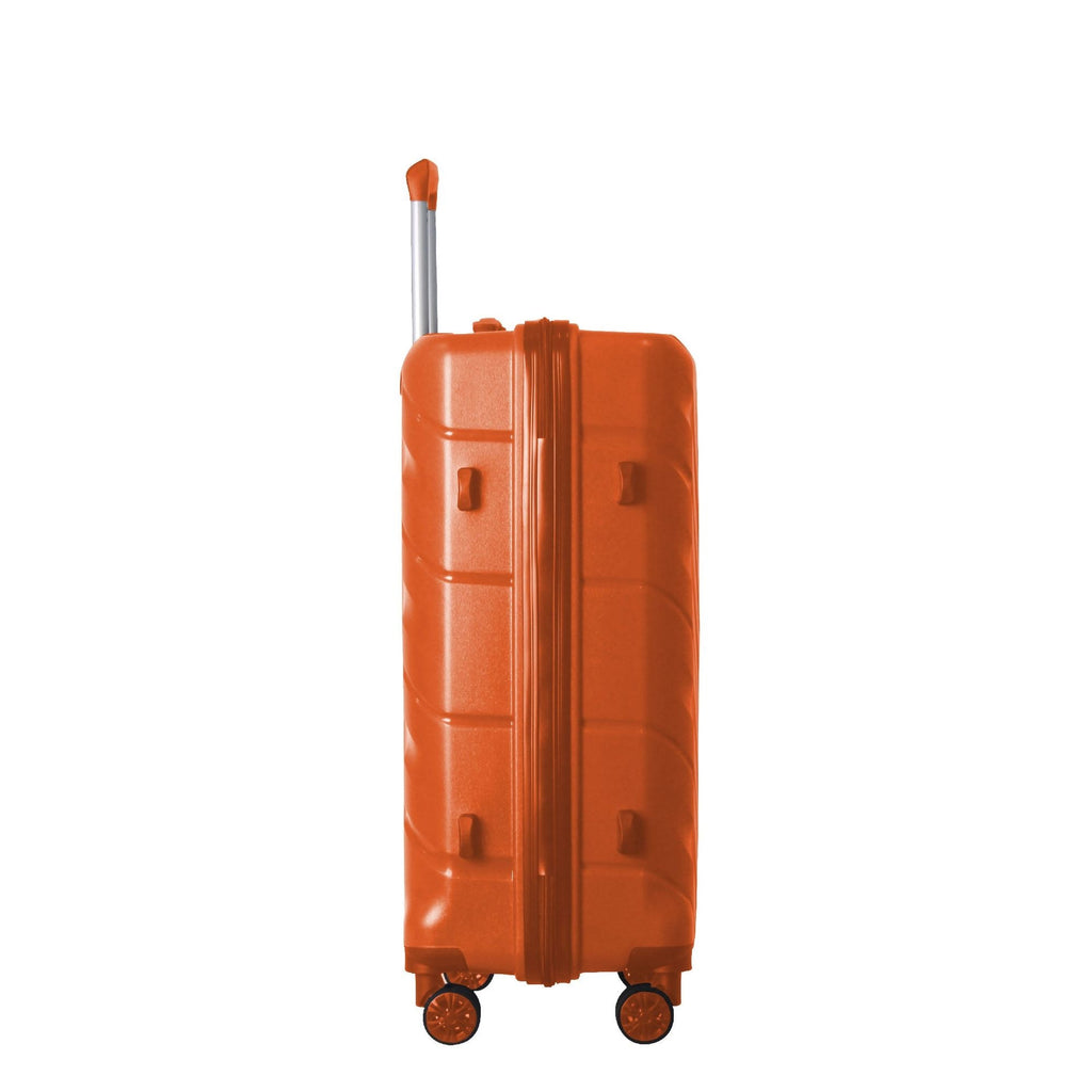 3-Piece Luggage Sets (20", 24", 28"), Suitcase with Wheels, Hardside Suitcase With Four Spinner Wheels and Scratch-Resistant Surface, Orange - MC Online