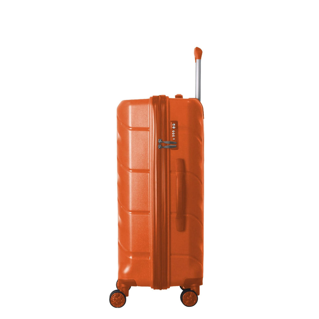 3-Piece Luggage Sets (20", 24", 28"), Suitcase with Wheels, Hardside Suitcase With Four Spinner Wheels and Scratch-Resistant Surface, Orange - MC Online