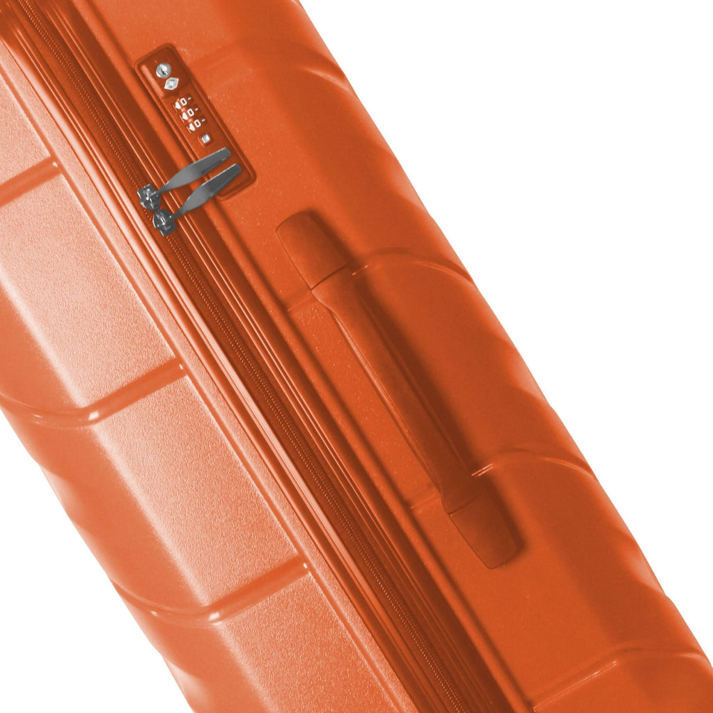 3-Piece Luggage Sets (20", 24", 28"), Suitcase with Wheels, Hardside Suitcase With Four Spinner Wheels and Scratch-Resistant Surface, Orange - MC Online