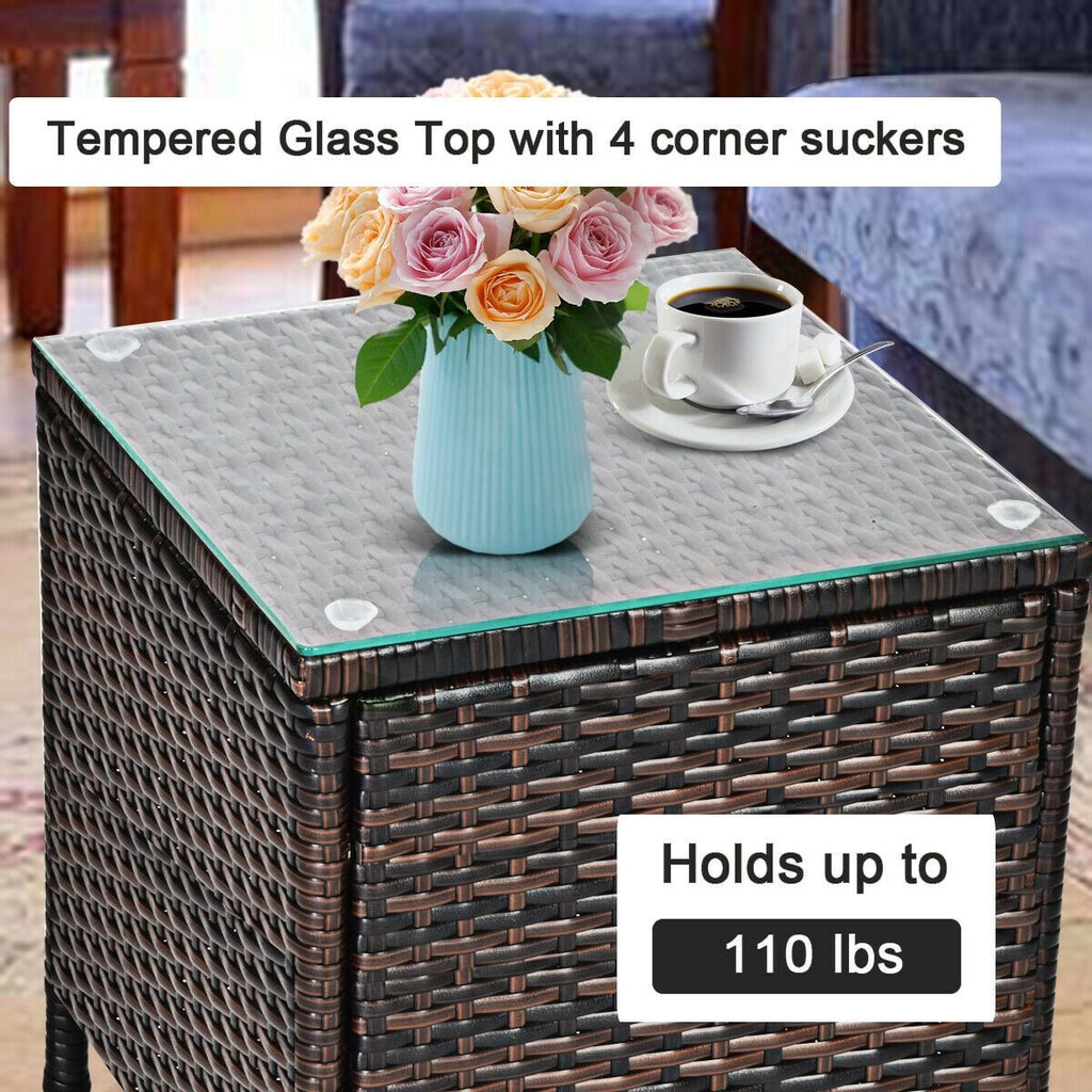 3 Pieces Ergonomic Wicker Patio Conversation Set - MC Online