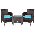 3 Pieces Ergonomic Wicker Patio Conversation Set - MC Online