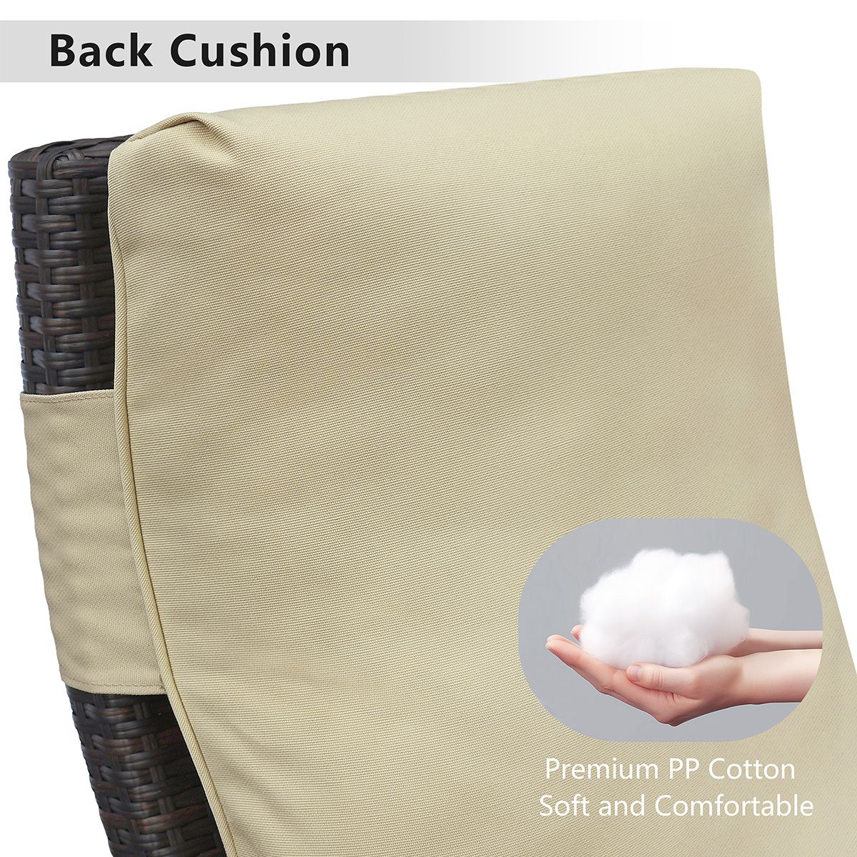 3' Thickness Replacement Waterproof Cushion,Lounge Chair Cushion,Cushion for Outdoor Recliner Furniture - MC Online