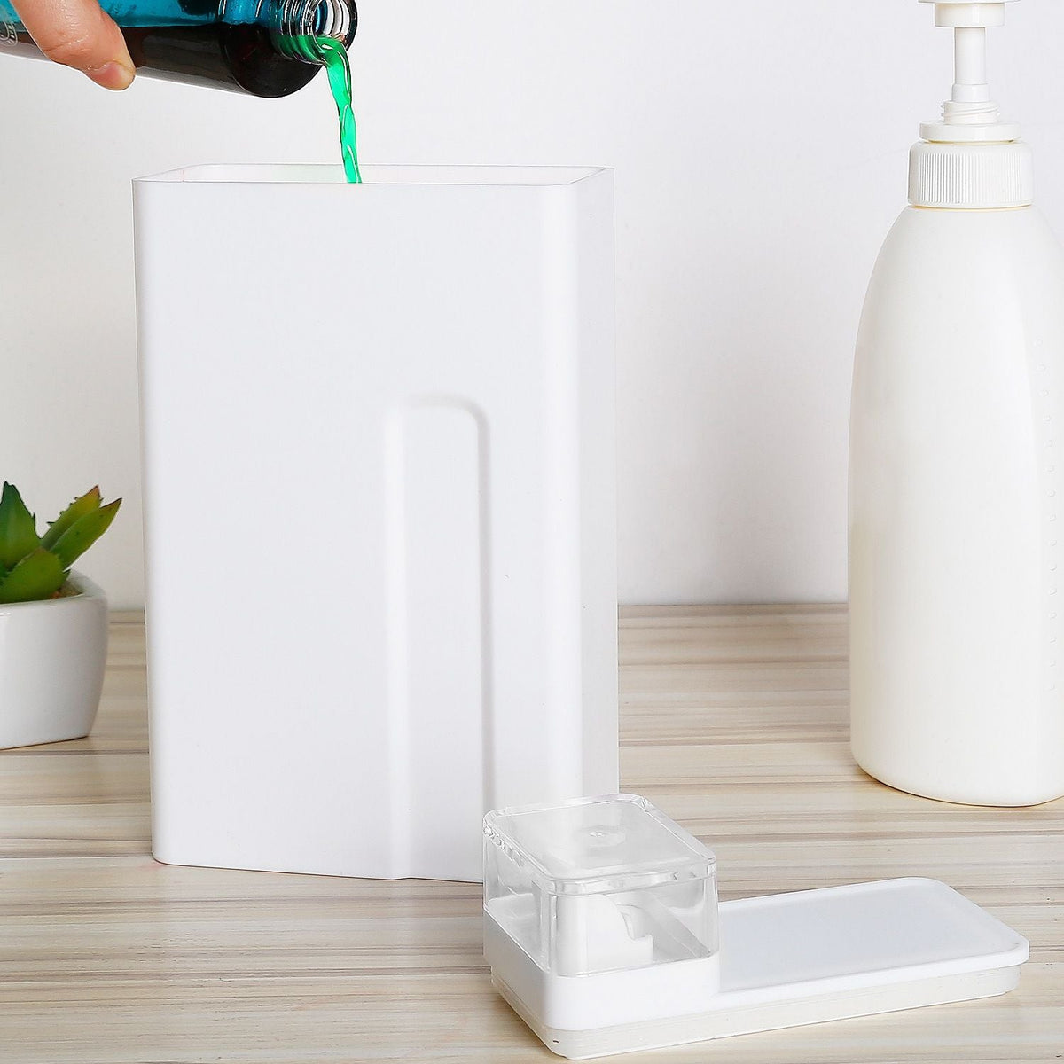 35oz Laundry Detergent Dispenser Container Empty Dispenser Bottle Storage Box with Waterproof Labels for Liquid Detergent Fabric Softener - MC Online