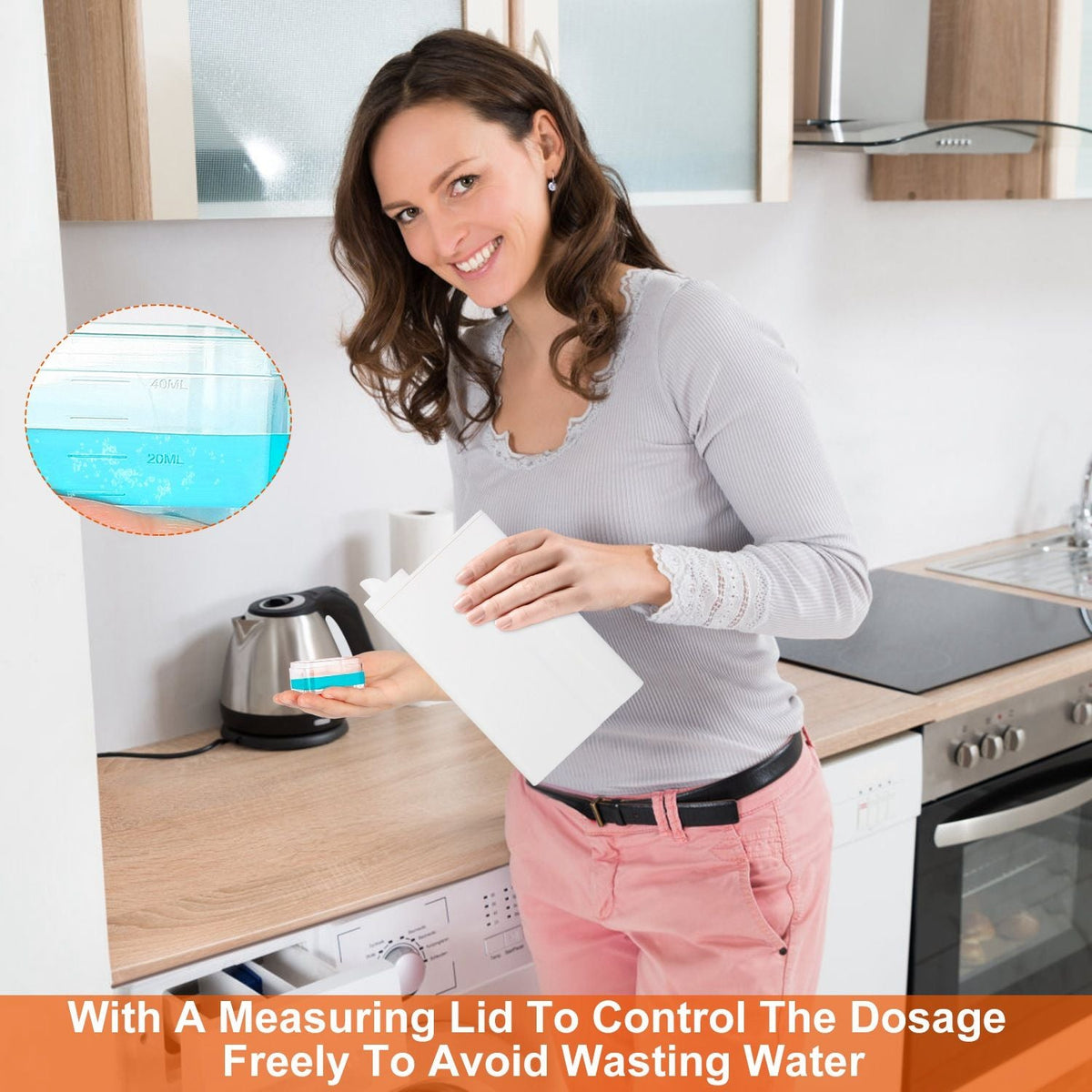 35oz Laundry Detergent Dispenser Container Empty Dispenser Bottle Storage Box with Waterproof Labels for Liquid Detergent Fabric Softener - MC Online