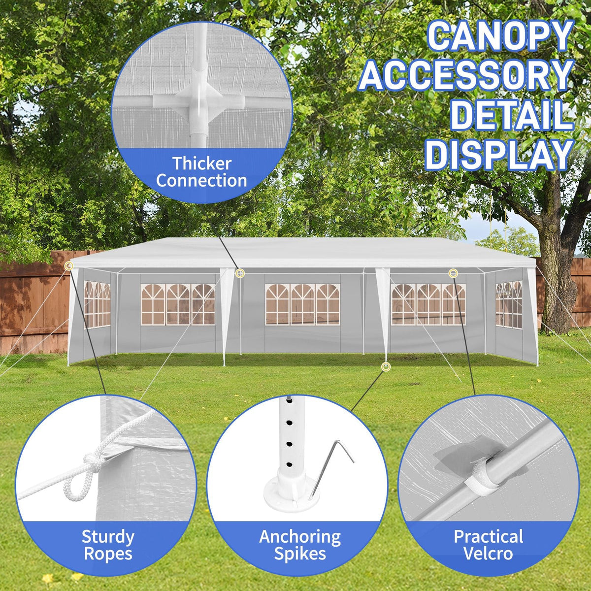3*9m 5-Sided Iron PE Cloth Spiral Pipe Pergola - MC Online