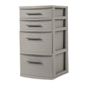 4 Drawer Weave Tower Dark Gray - Plastic Storage Organizer, Portable Utility Drawers, Universal Storage - MC Online