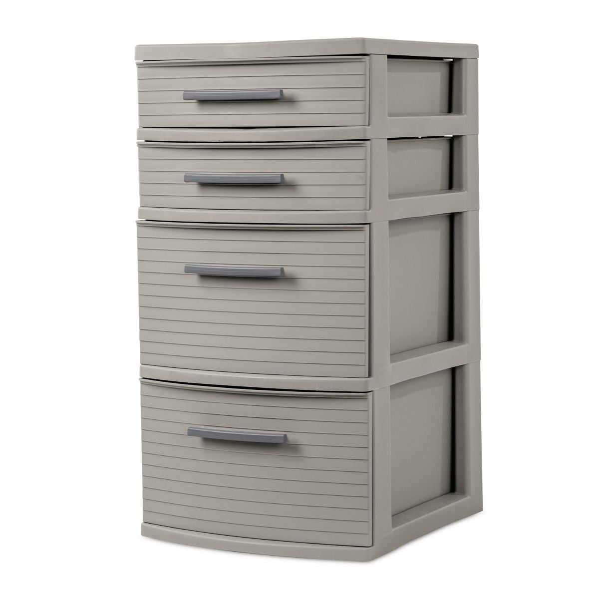 4 Drawer Weave Tower Dark Gray - Plastic Storage Organizer, Portable Utility Drawers, Universal Storage - MC Online