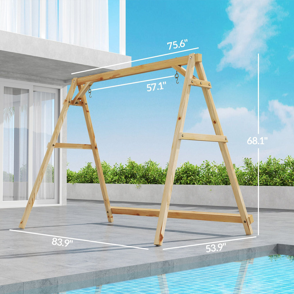 770lbs Porch Swing Frame, Heavy Duty A-Frame Hanging Chair Stand Only with Reinforced Bars for Porch, Garden, Backyard - MC Online