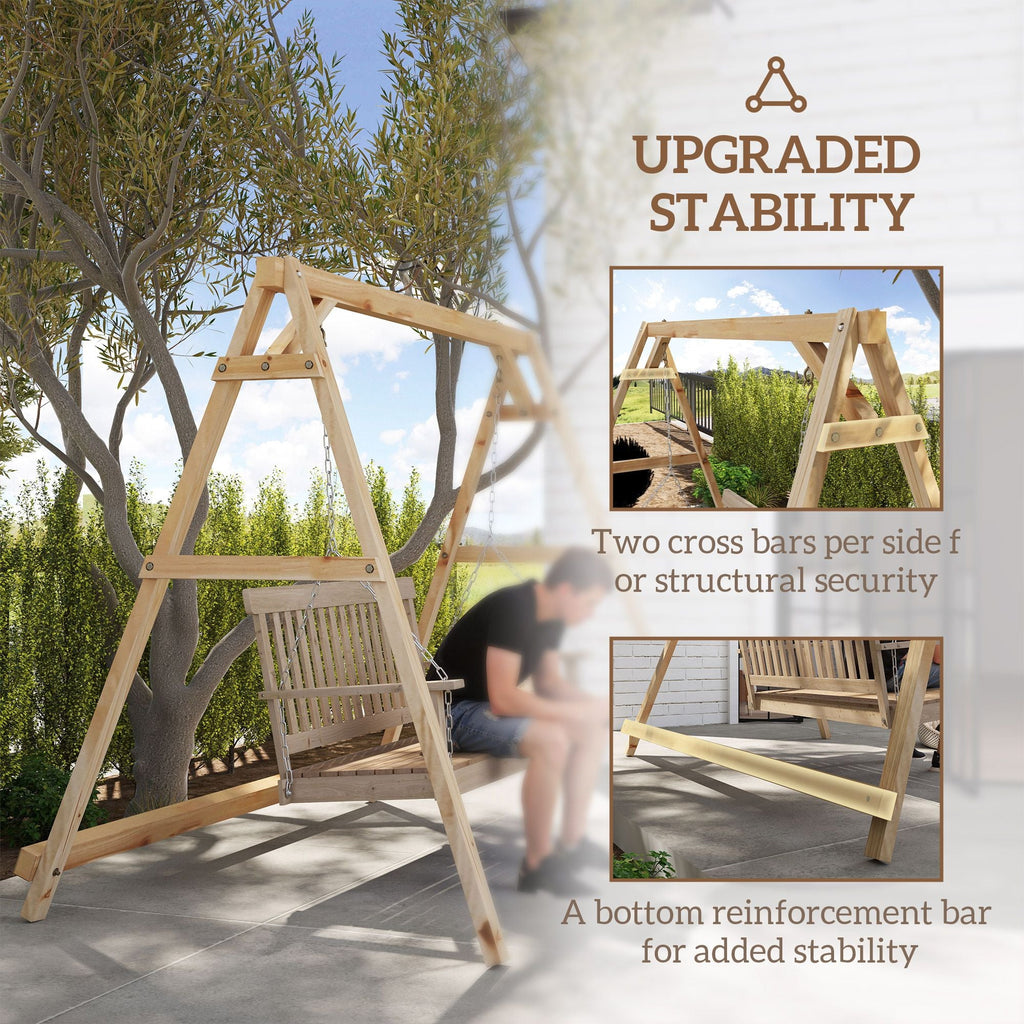 770lbs Porch Swing Frame, Heavy Duty A-Frame Hanging Chair Stand Only with Reinforced Bars for Porch, Garden, Backyard - MC Online