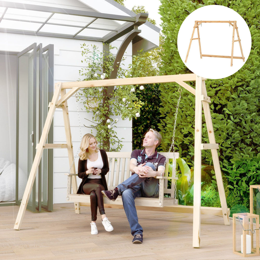 770lbs Porch Swing Frame, Heavy Duty A-Frame Hanging Chair Stand Only with Reinforced Bars for Porch, Garden, Backyard - MC Online