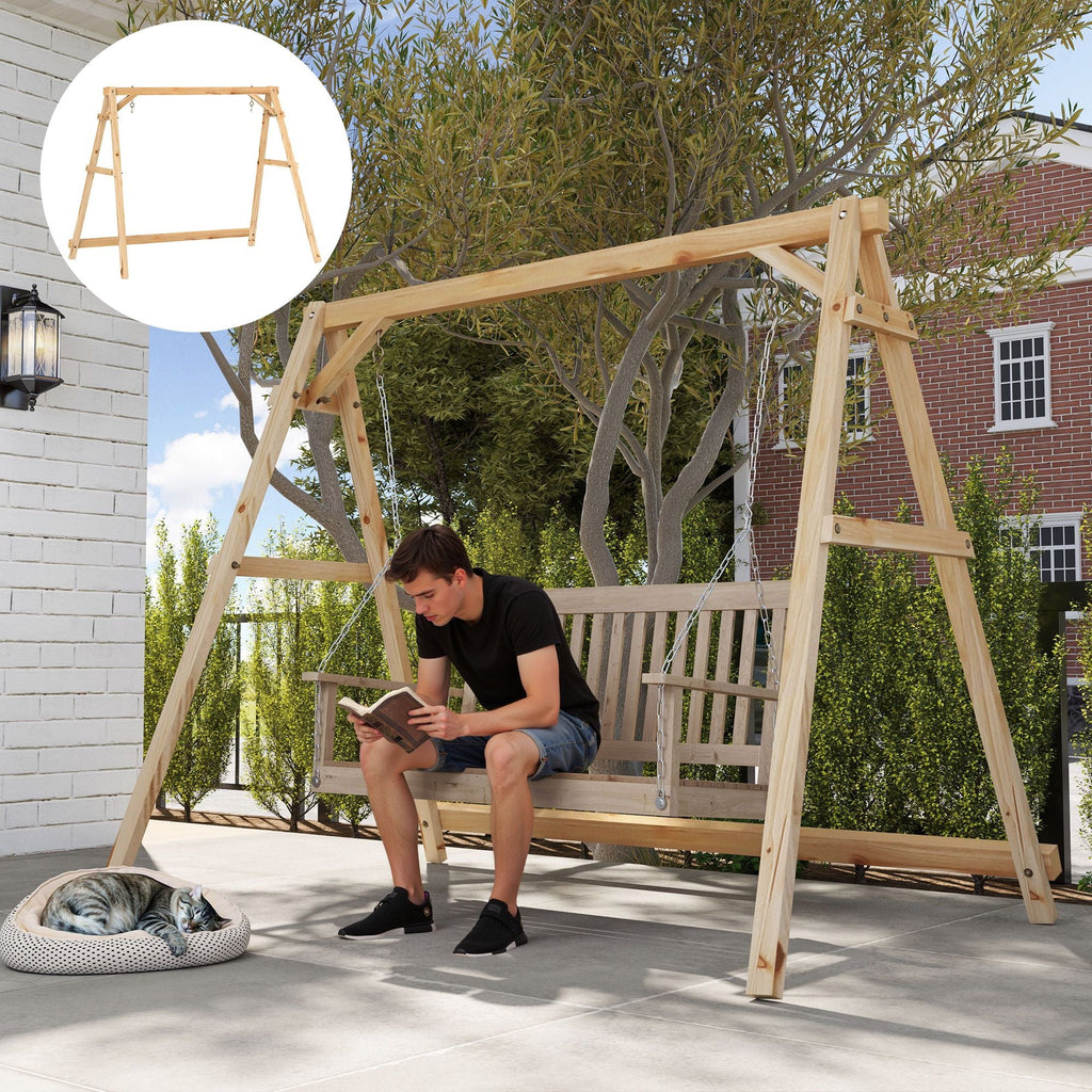770lbs Porch Swing Frame, Heavy Duty A-Frame Hanging Chair Stand Only with Reinforced Bars for Porch, Garden, Backyard - MC Online