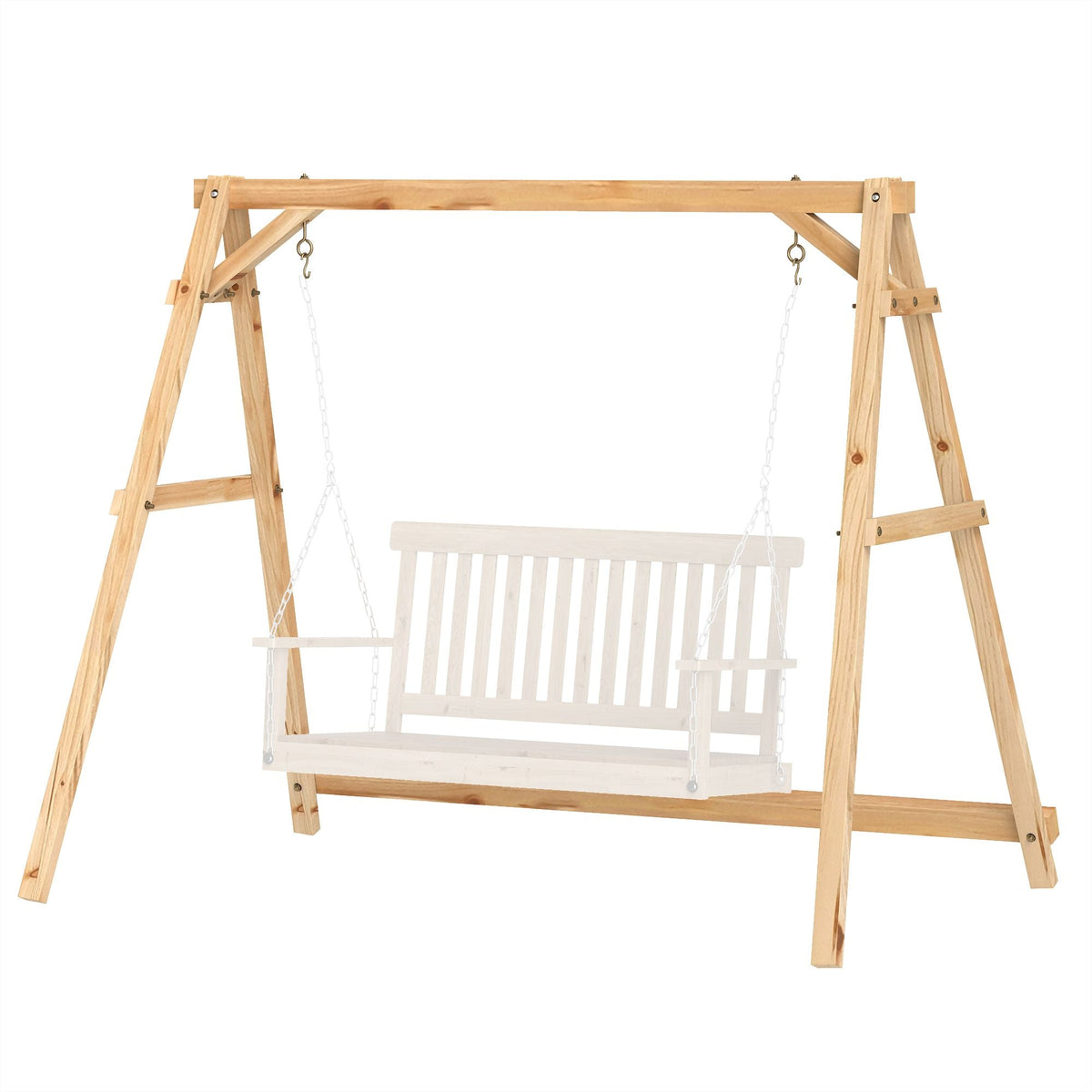 770lbs Porch Swing Frame, Heavy Duty A-Frame Hanging Chair Stand Only with Reinforced Bars for Porch, Garden, Backyard - MC Online