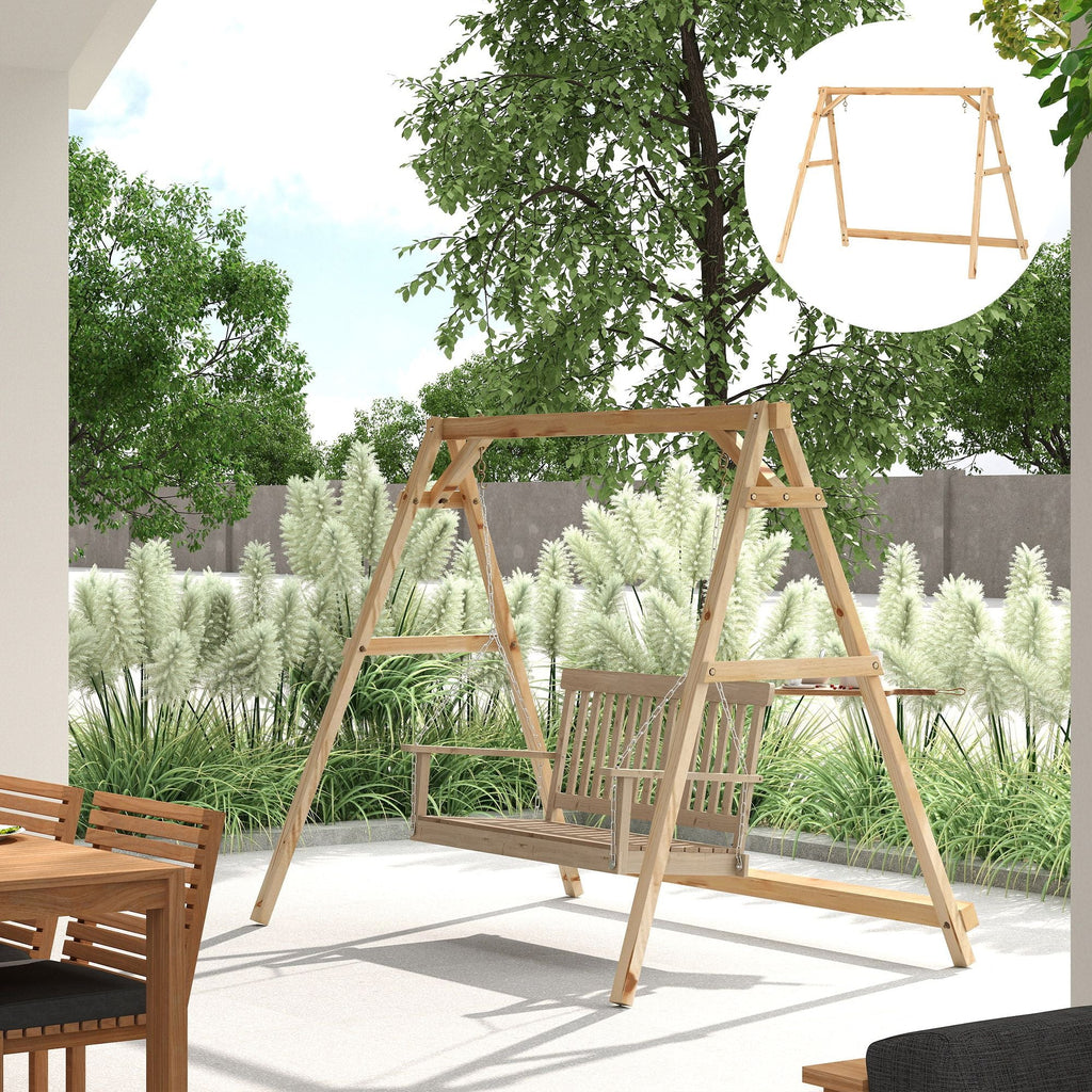 770lbs Porch Swing Frame, Heavy Duty A-Frame Hanging Chair Stand Only with Reinforced Bars for Porch, Garden, Backyard - MC Online