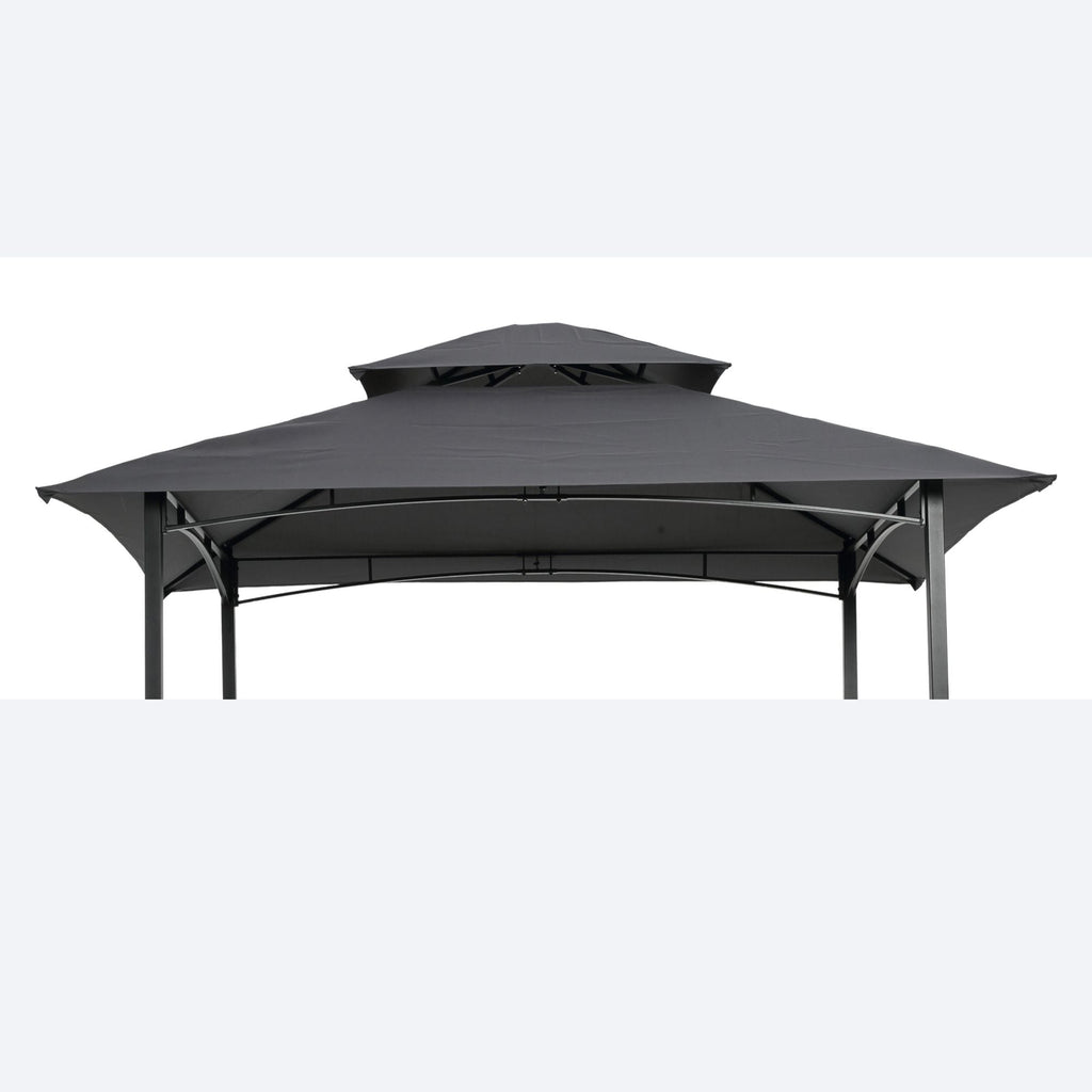 8x5Ft Grill Gazebo Replacement Canopy Only!!!! NO Metal Structure!!! Double Tiered BBQ Tent Roof Top Cover - MC Online