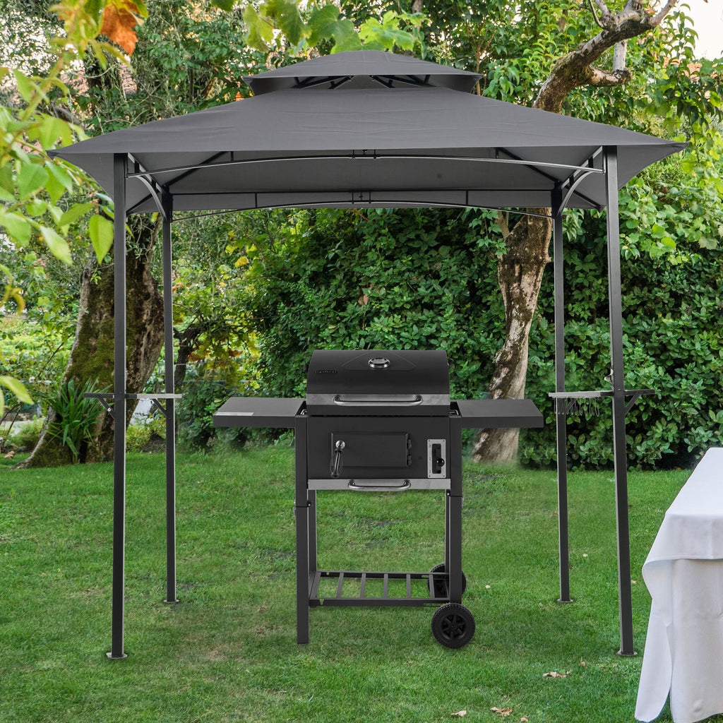 8x5Ft Grill Gazebo Replacement Canopy Only!!!! NO Metal Structure!!! Double Tiered BBQ Tent Roof Top Cover - MC Online