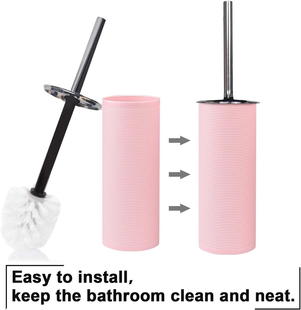 Bathroom Accessories Set Bath Ensemble Includes Soap Dispenser, Toothbrush Holder, Toothbrush Cup, Soap Dish for Decorative Countertop and Housewarming Gift (Pink Spiricle) - MC Online