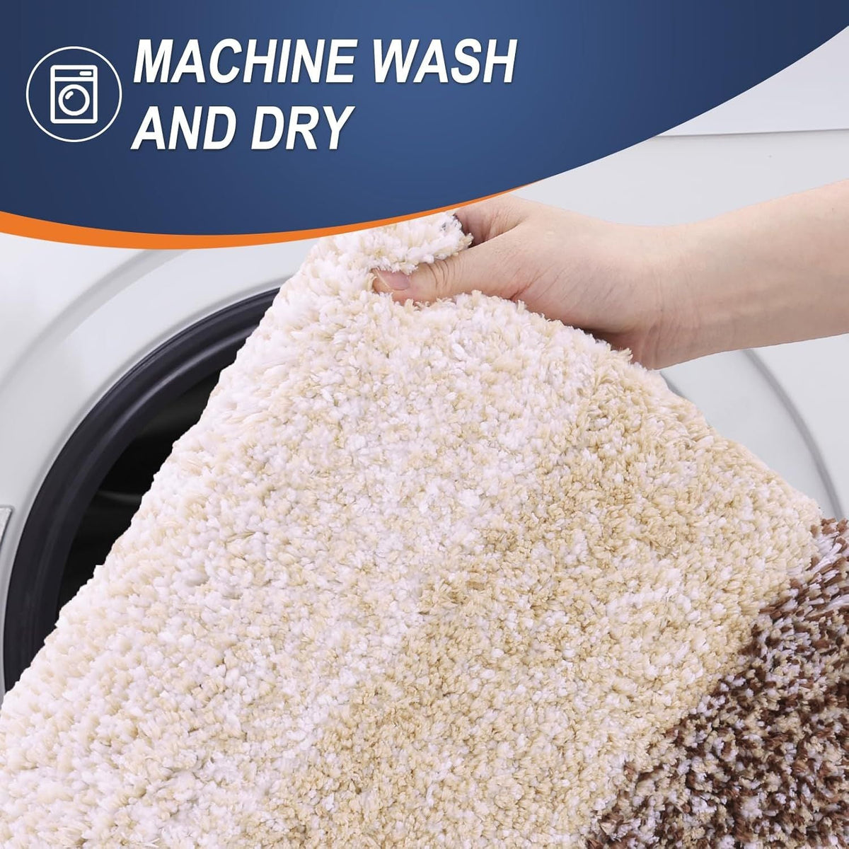 Bathroom Rug Mat 30x20, Extra Soft and Absorbent Microfiber Bath Rugs, Non-Slip Plush Shaggy Bath Carpet, Machine Wash Dry, Bath Mats for Bathroom Floor, Tub and Shower, Brown - MC Online