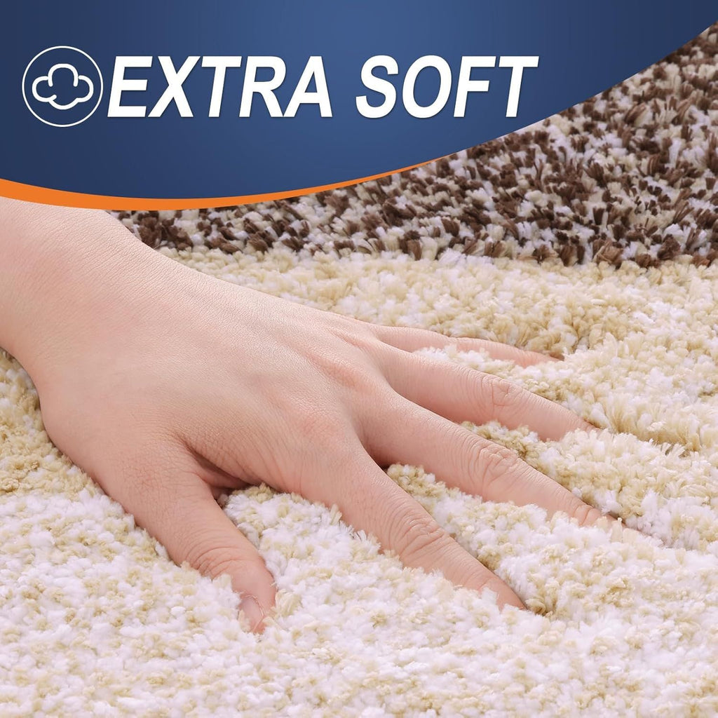 Bathroom Rug Mat 30x20, Extra Soft and Absorbent Microfiber Bath Rugs, Non-Slip Plush Shaggy Bath Carpet, Machine Wash Dry, Bath Mats for Bathroom Floor, Tub and Shower, Brown - MC Online