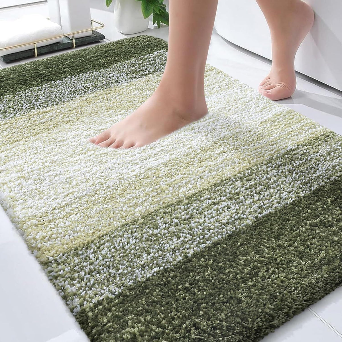 Bathroom Rugs Mat 30x20, Extra Soft Absorbent Microfiber Bath Rugs, Rubber Backing, Quick Dry, Machine Washable Bath Mats for Bathroom Floor, Tub and Shower, Home Decor Accessories, Dark Green - MC Online