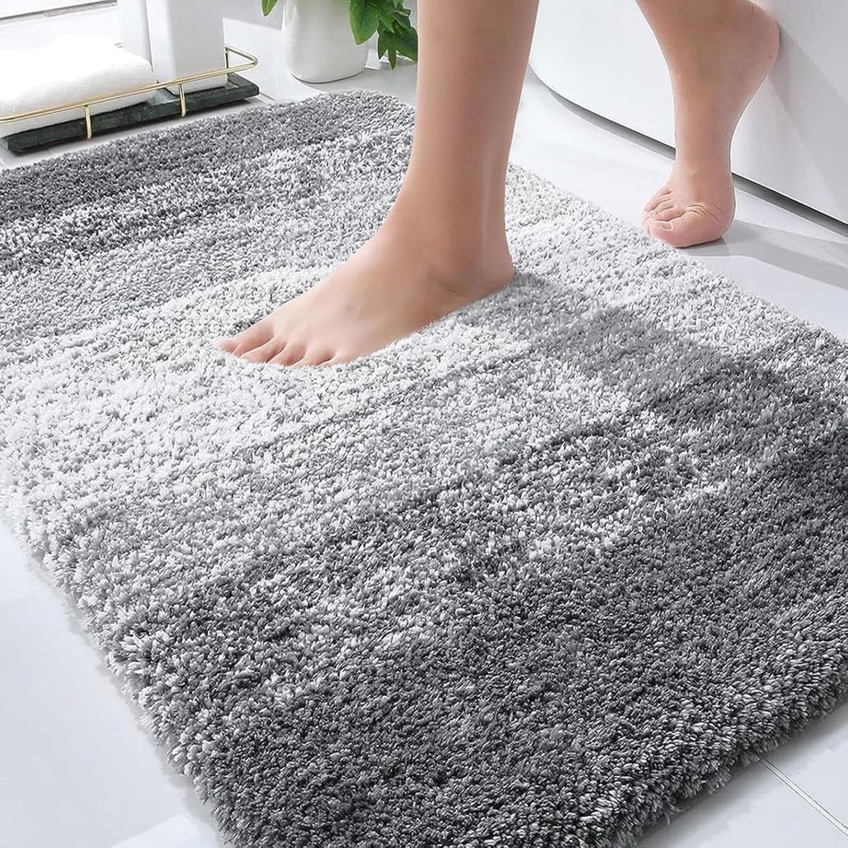Bathroom Rugs Mat 30x20, Extra Soft Absorbent Microfiber Bath Rugs, Rubber Backing, Quick Dry, Machine Washable Bath Mats for Bathroom Floor, Tub and Shower, Home Decor Accessories, Grey - MC Online