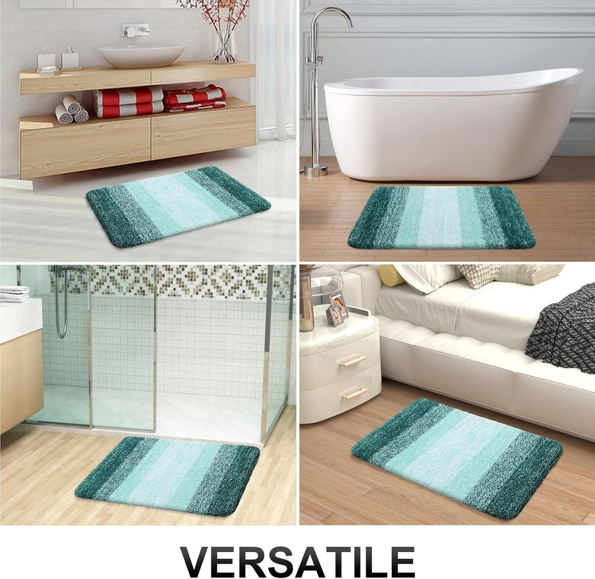 Bathroom Rugs Mat 30x20, Extra Soft Absorbent Microfiber Bath Rugs, Rubber Backing, Quick Dry, Washable Bath Mats for Bathroom Floor, Tub and Shower, Home Decor Accessories, Blackish Green - MC Online