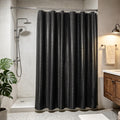 Black Shower Curtain Liner 72" x 72" for Bathroom - Waterproof Standard Size PEVA Shower Liner with 3 Magnets, Lightweight, Metal Grommets - Dimensional Black, 72x72 - MC Online