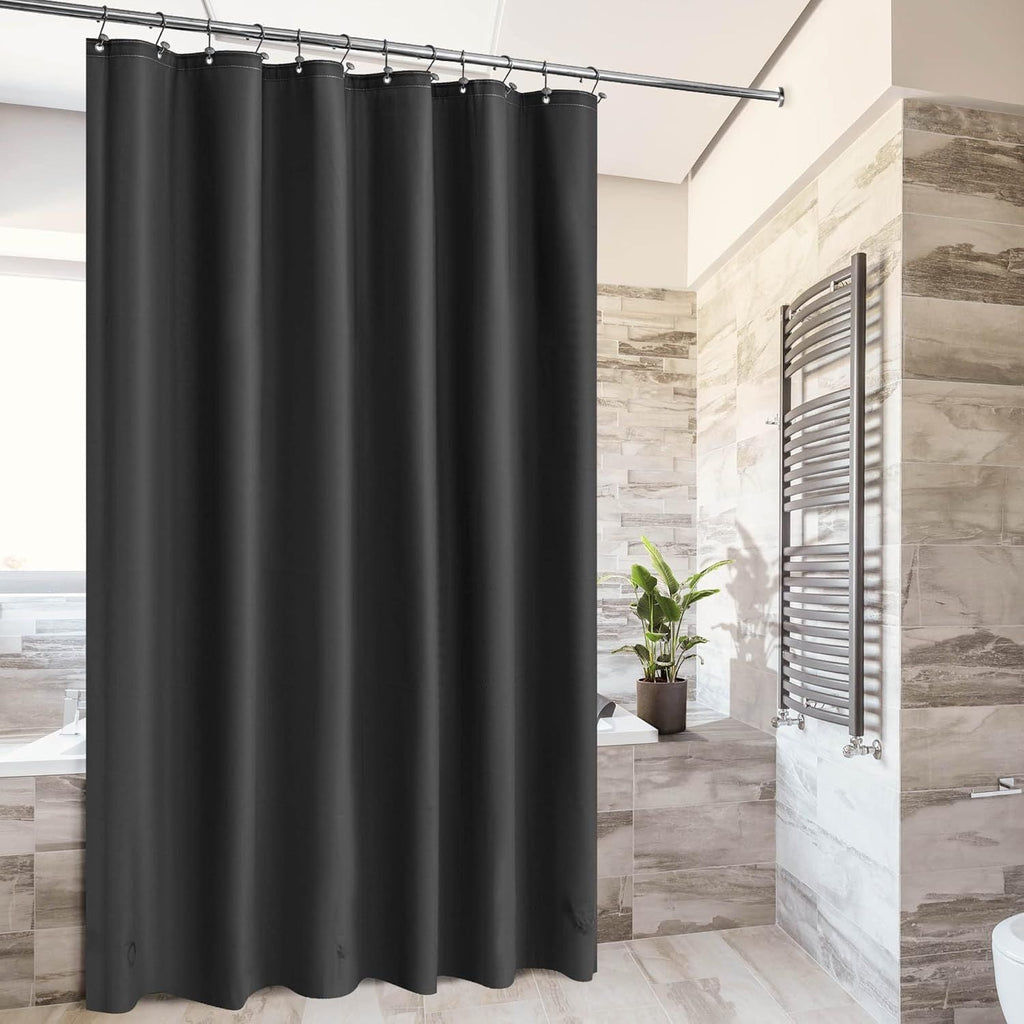 Black Shower Curtain Liner - Premium PEVA Plastic Black Shower Liner for Bathroom, Lightweight Standard Size Bath Curtain with 3 Magnets, Metal Grommets - MC Online