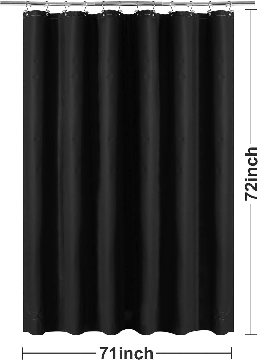 Black Shower Curtain Liner - Premium PEVA Plastic Black Shower Liner for Bathroom, Lightweight Standard Size Bath Curtain with 3 Magnets, Metal Grommets - MC Online