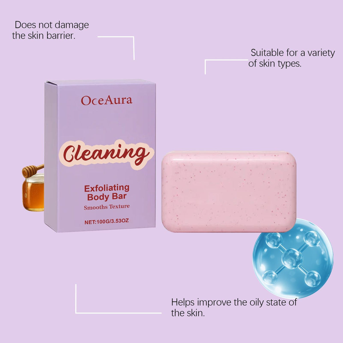 Body Exfoliating Cleansing Soap Gentle Cleansing for Body Skin, Leaving Moisture and Fragrance Bath Care - MC Online