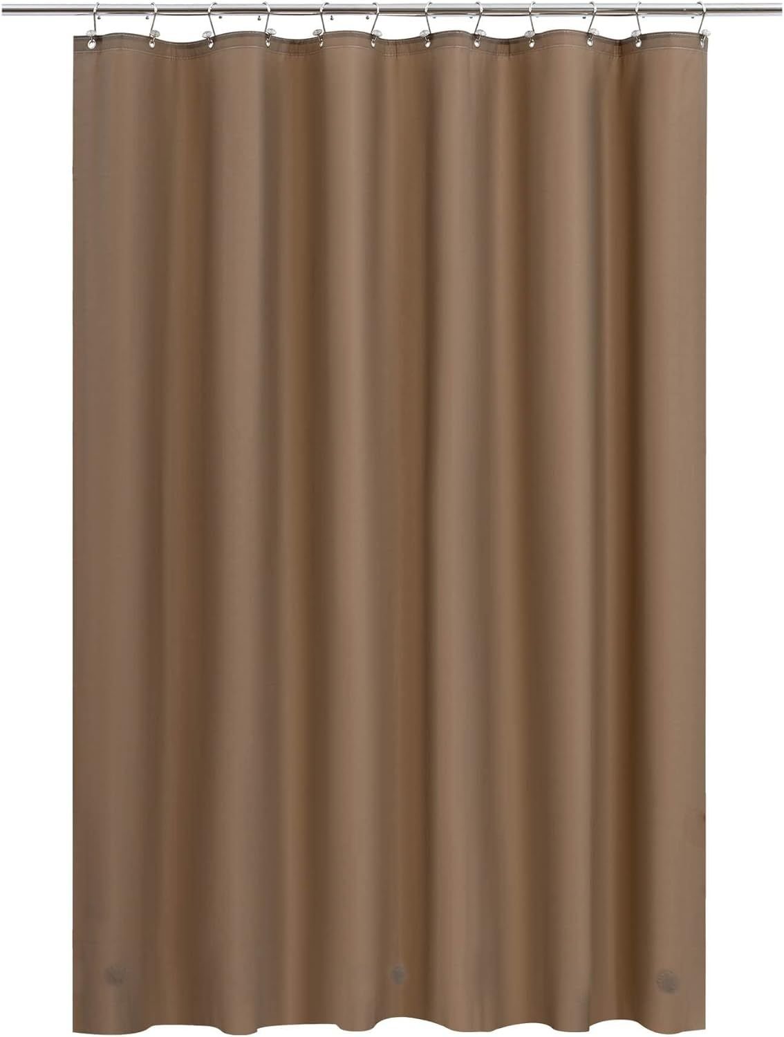 Brown Shower Curtain Liner - Premium PEVA, BPA & PVC Free, No Chemical Smell, Lightweight Standard Size Shower Curtain with 3 Magnets, Metal Grommets - Brown - MC Online