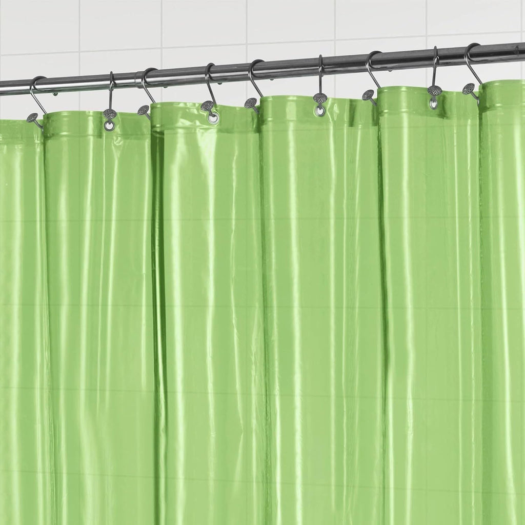 Clear Green Shower Curtain Liner - Premium PEVA Shower Liner with 3 Magnets and Metal Grommets, Waterproof Lightweight Standard Size Bath Curtains for Bathroom - Translucent Green - MC Online