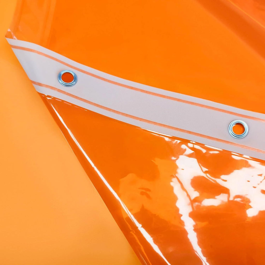 Clear Orange Shower Curtain Liner - Premium PEVA Shower Liner with 3 Magnets & Metal Grommets, Waterproof Lightweight Standard Size Liners for Bathroom - Translucent Orange - MC Online