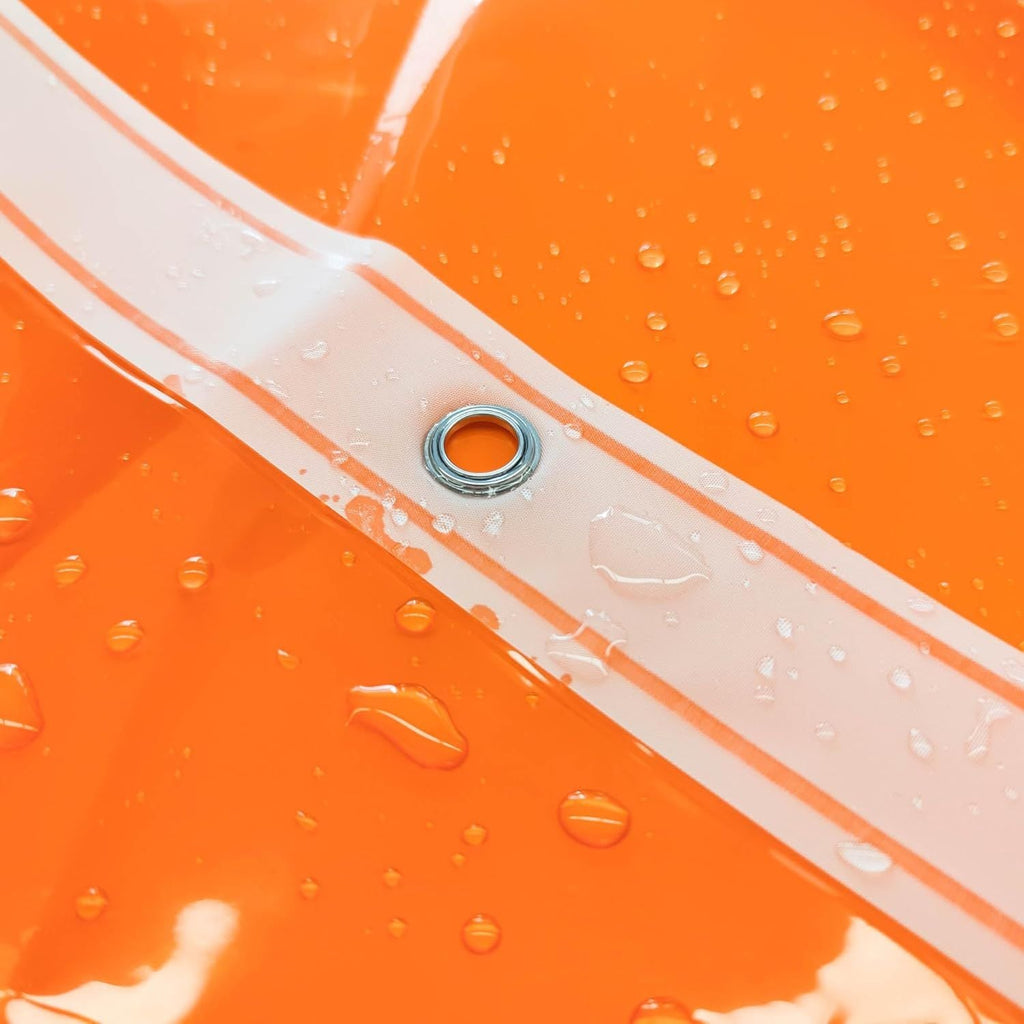 Clear Orange Shower Curtain Liner - Premium PEVA Shower Liner with 3 Magnets & Metal Grommets, Waterproof Lightweight Standard Size Liners for Bathroom - Translucent Orange - MC Online