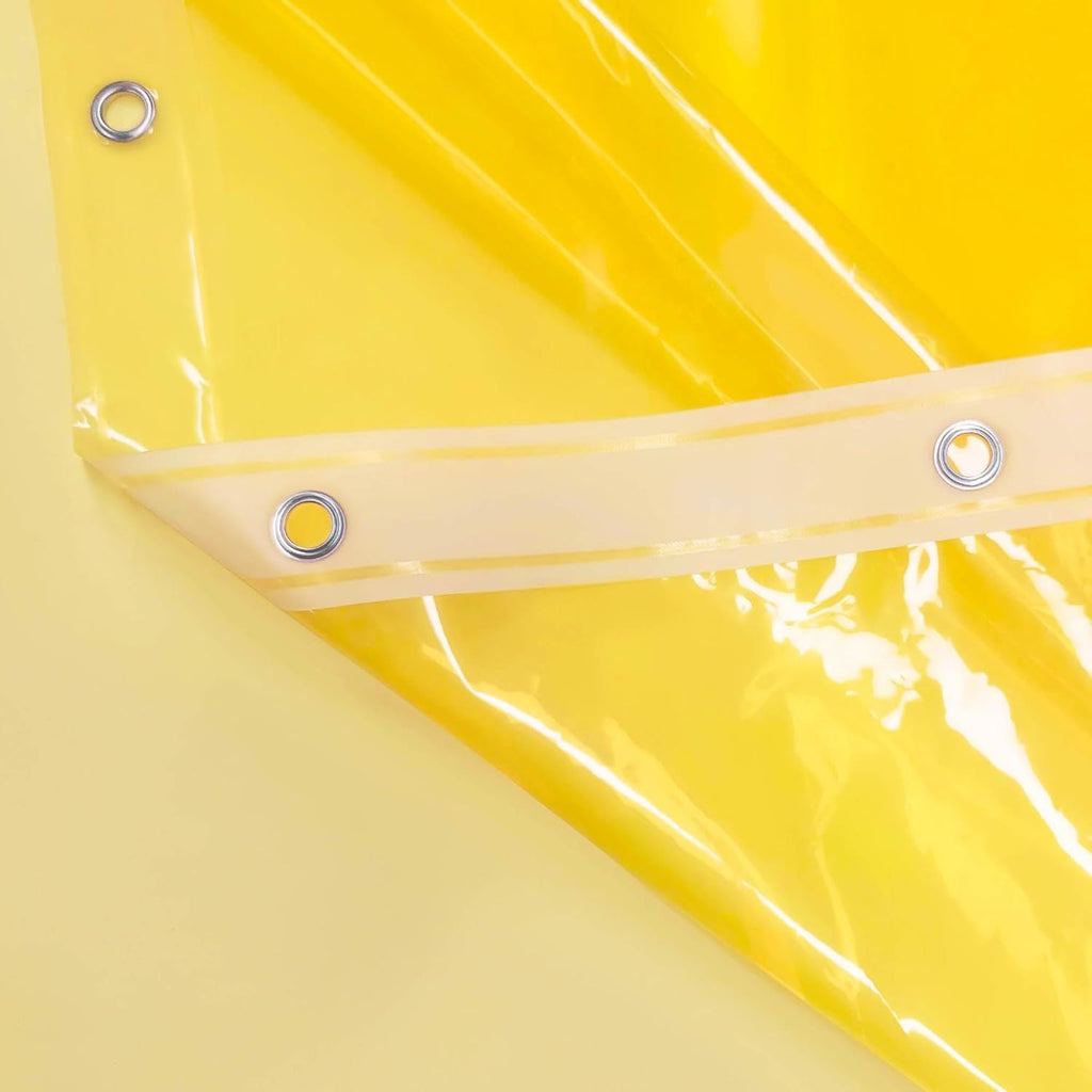 Clear Yellow Shower Curtain Liner - Premium PEVA Shower Liner with 3 Magnets & Metal Grommets, Waterproof Lightweight Standard Size Curtains for Bathroom - Translucent Yellow - MC Online