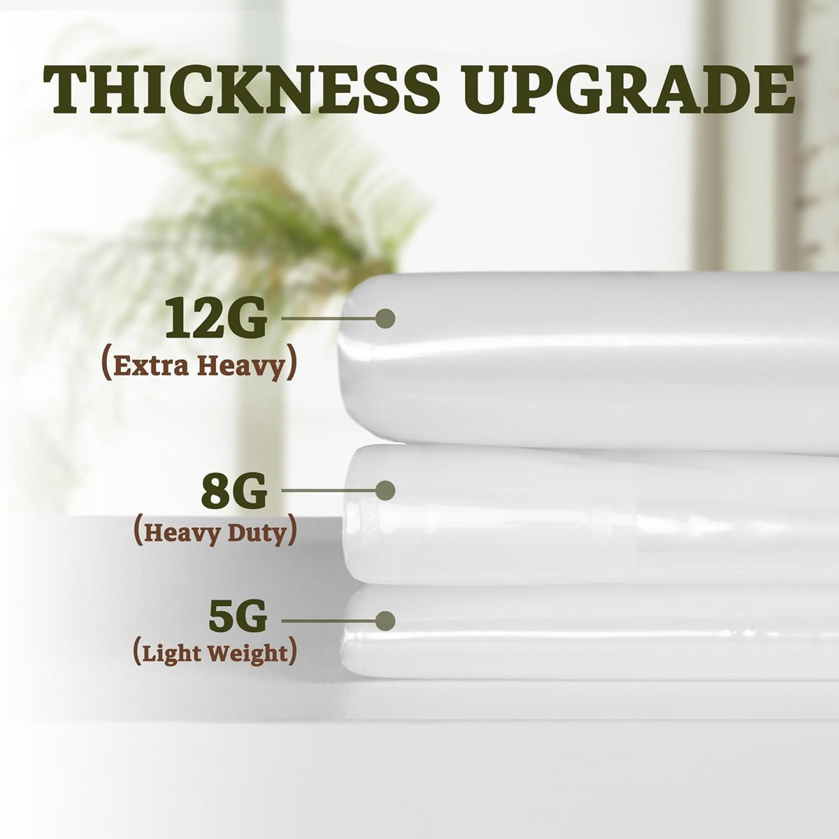 Design Extra Heavy Duty Shower Curtain Liner Thick - Soft Plastic Shower Liner Waterproof with Grommets & 3 Magnets, Clear, 72"x72" - MC Online