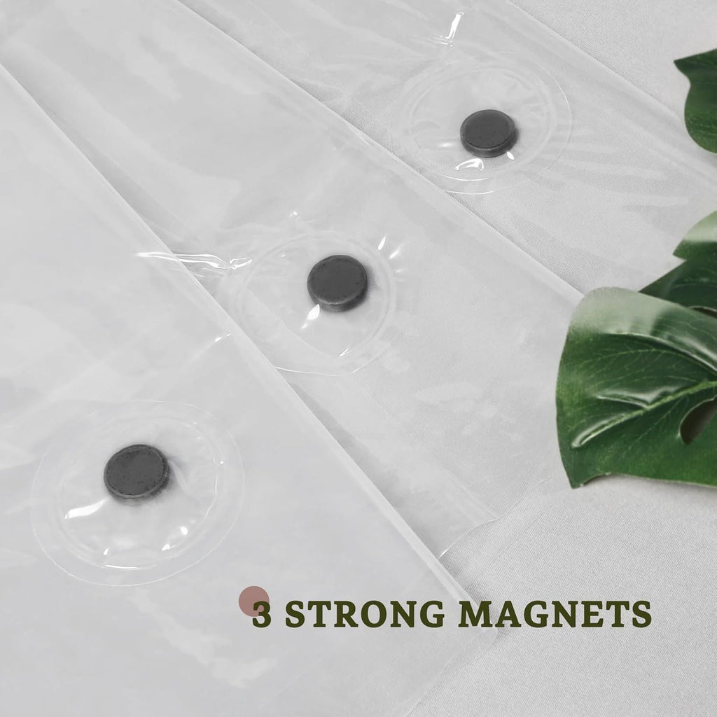 Design Extra Heavy Duty Shower Curtain Liner Thick - Soft Plastic Shower Liner Waterproof with Grommets & 3 Magnets, Clear, 72"x72" - MC Online